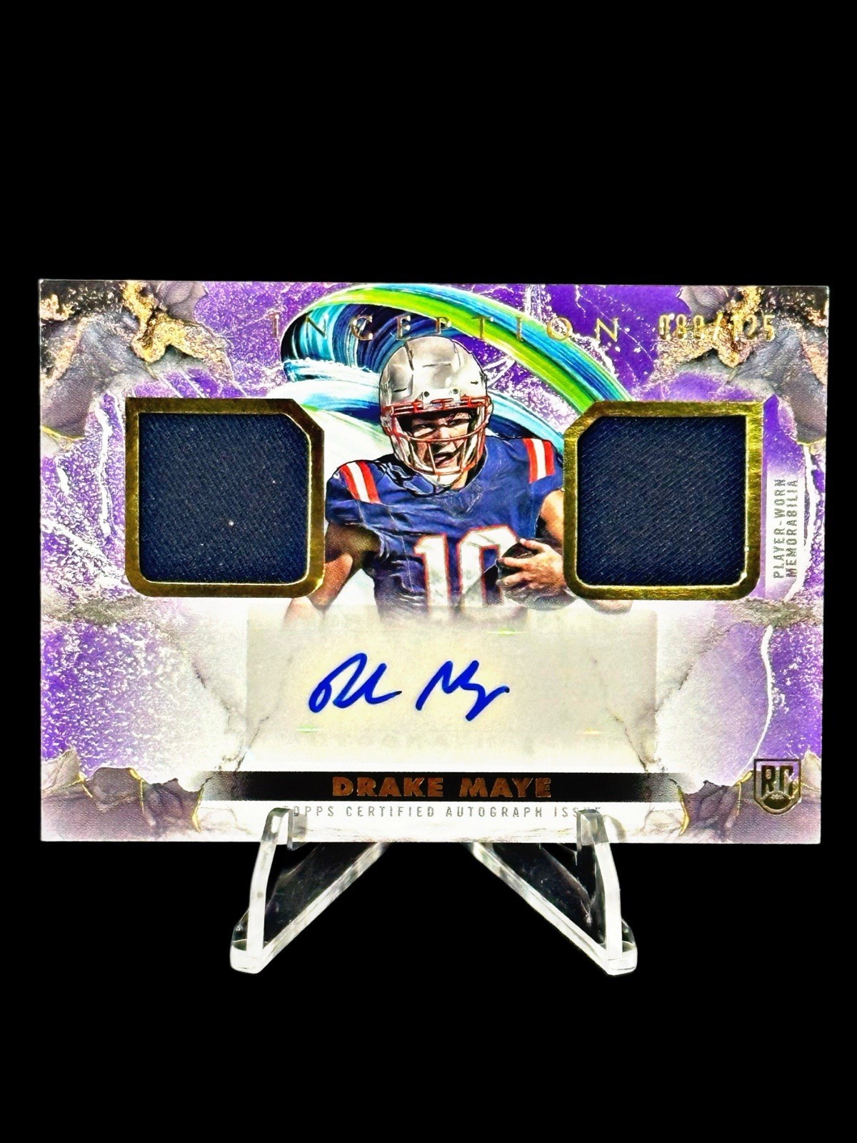 Drake Maye Franchise Foundation 2024 Topps Inception Rookie Auto Purple /125