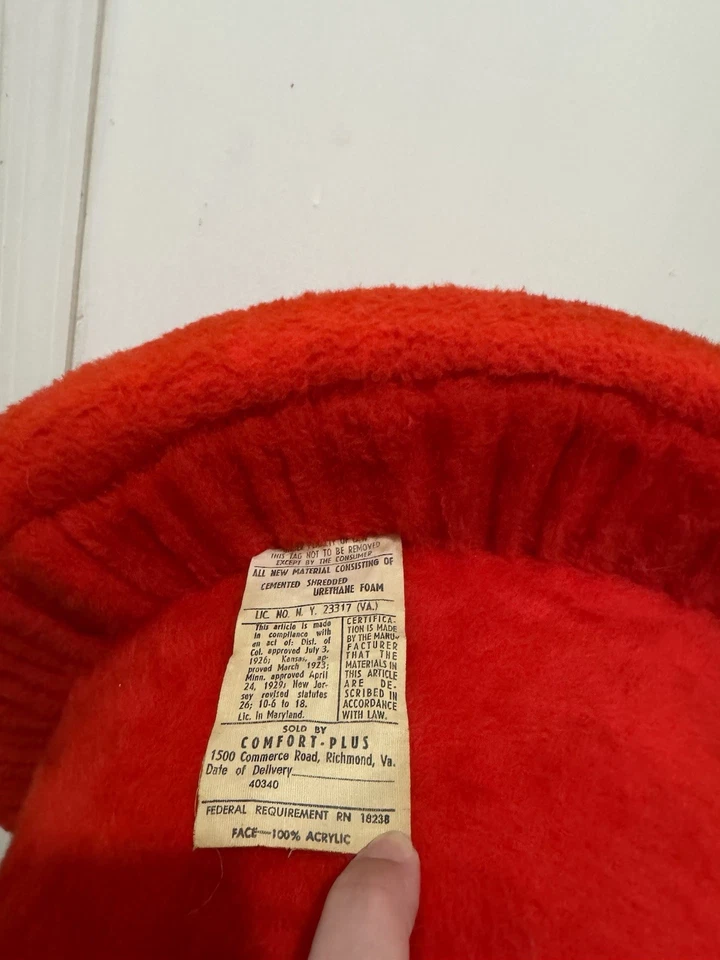 Asiento otomano jassock reposapiés con forma de hongo rojo MCM vintage años 70 Foto 4 de 4