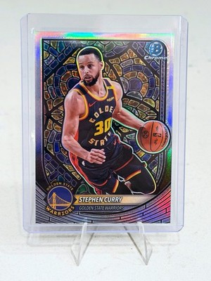 2025 Topps Bowman Chrome Stephen Curry Etched in Glass SSP #NBE-8 Warriors