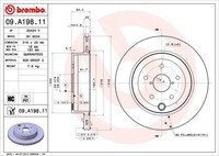 2X Bremsscheibe Hinten Brembo 09A19811 FÜR Subaru Bremsscheiben Scheibenbremse
