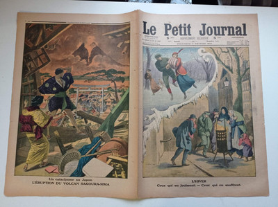 Das kleine Tagebuch 1914 Nr. 1211 Der Winter + Vulkanausbruch Sakoura-Sima Japan