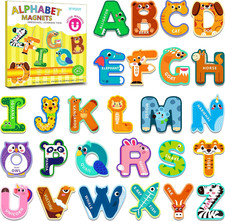 Fridge Magnets for Toddlers 1-3, Magnetic Letters, Alphabet Magnets for Fridge,