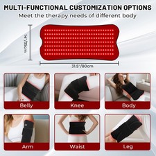 LED Red Light Therapy Pad Infrared Mat Device Back Full