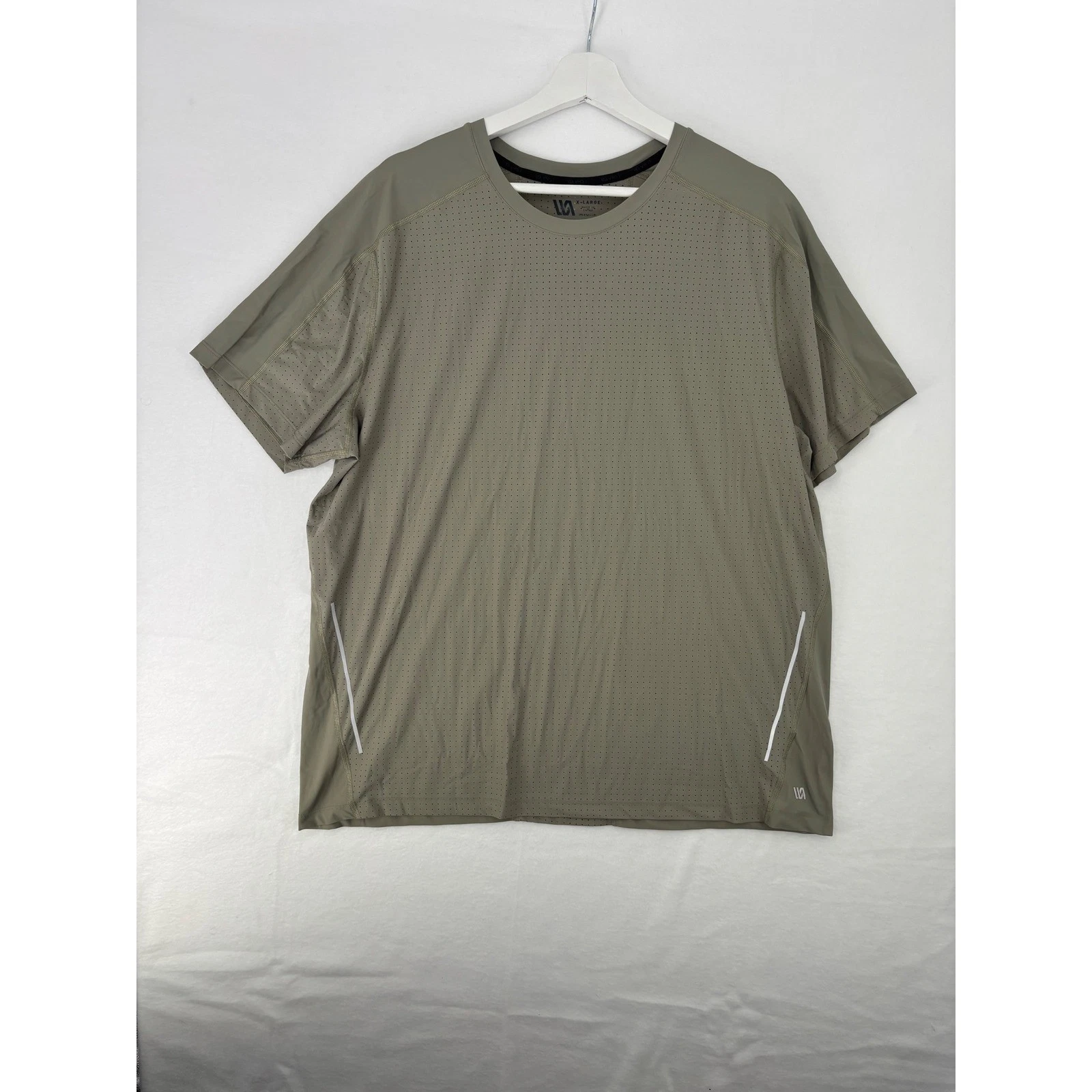VRST Run Short Sleeve Tee Mens XL Olive Green Perforated Training Shirt