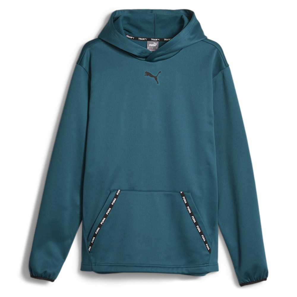 PUMA Fit Taped Pwrfleece Pullover Hoodie Mens Blue Casual Outerwear 52382443