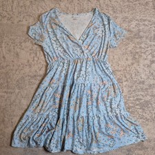 No Boundaries Blue Floral Women's Dress Size Large