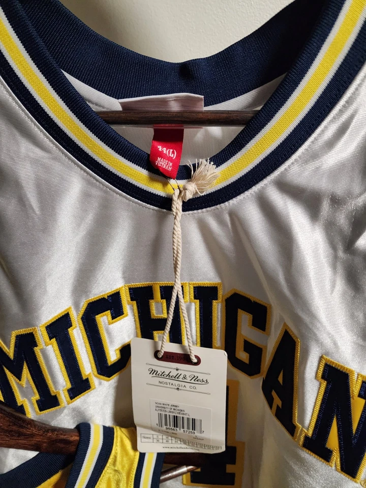 Camiseta deportiva 100 % auténtica Chris Webber Mitchell Ness 91 92 Michigan talla 44 L Foto 3 de 4