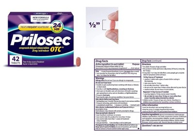 Prilosec otc 42 Tablets ~ 20mg - Treat Frequent Heartburn - 2028 -  ships free