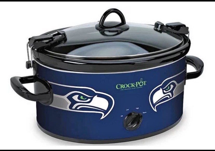 New !! OFFICIAL NFL SEATTLE SEAHAWKS rare Crock-Pot 6QT Logo Slow Cooker