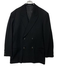 Yohji Yamamoto POUR HOMME 80s Round Logo Wool Double Tailored Jacket SIZE S