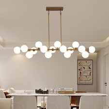 Gold Linear Chandelier, 16 Lights Modern Chandelir for Dining Room, Modern La...
