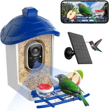 Smart Bird Feeder with Camera Solar Powered, AI Identify Bird Species, Auto Capt
