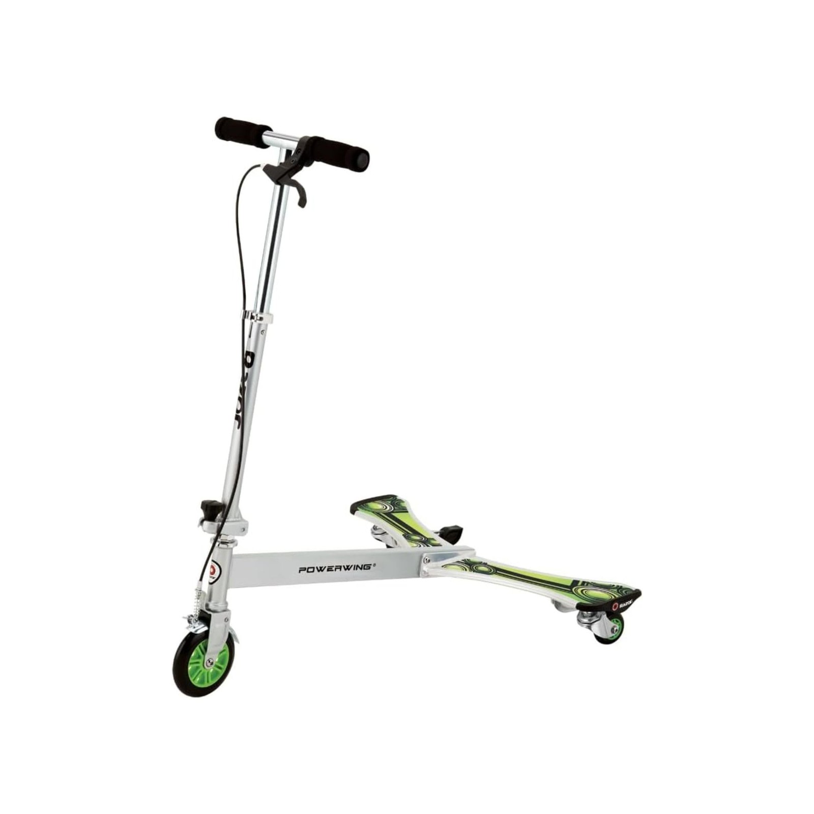 Razor PowerWing Caster Scooter Silver/Green DLX Standard Pac