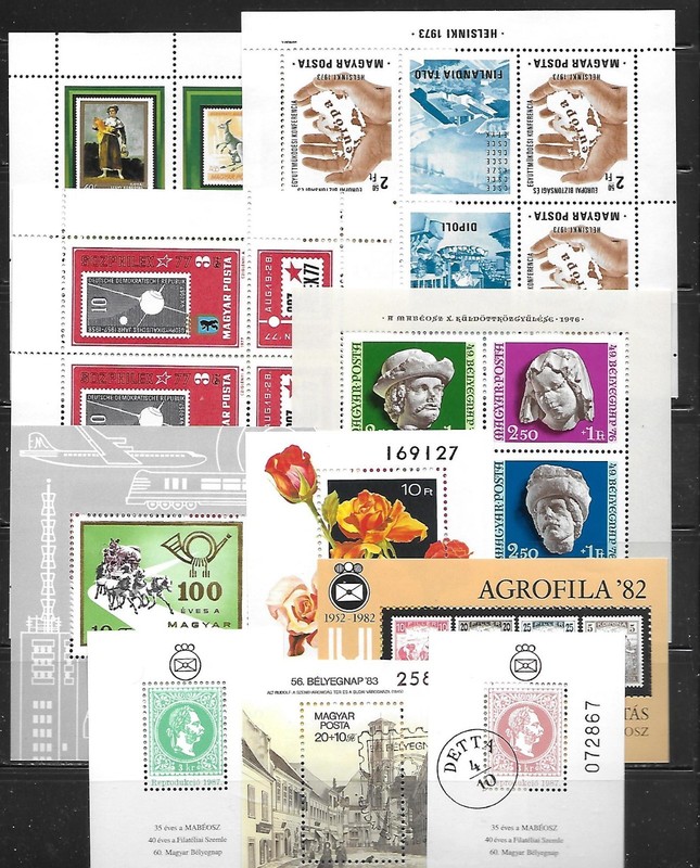 Hungary - Ten (10) Commemorative/Souvenir Mini Sheets - as shown 6/5c