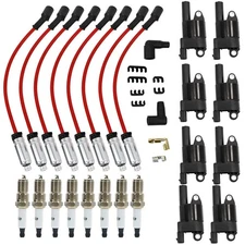 For GMC Chevy Silverado 1500 5.3L 6.2L 8Pack Round Ignition Coil Spark Plug Wire