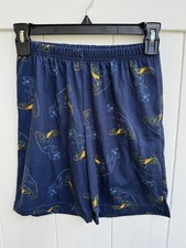Wonder Nation Sleep Shorts Blue Dinosaur Boys Elastic Waist Pull On LG 10-12 