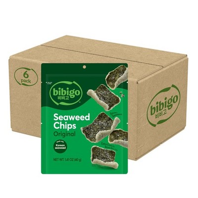 Bibigo Seaweed Chips, 1.41 Ounce Pack of 6