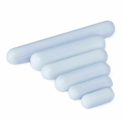 6pcs PTFE Magnetic Stirrer Color Mixer Stirrer Bar 15-50mm Type C White  *nl