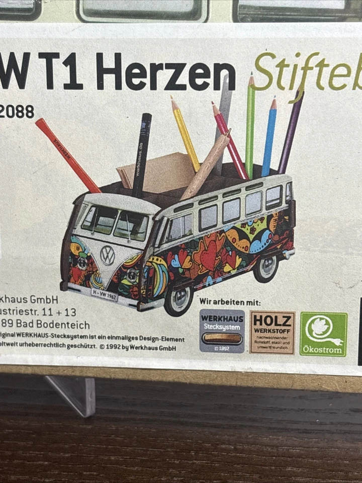 De colección NUEVO VW T1 Hippie Stiftebox 100% Hecho en Alemania Foto 4 de 4