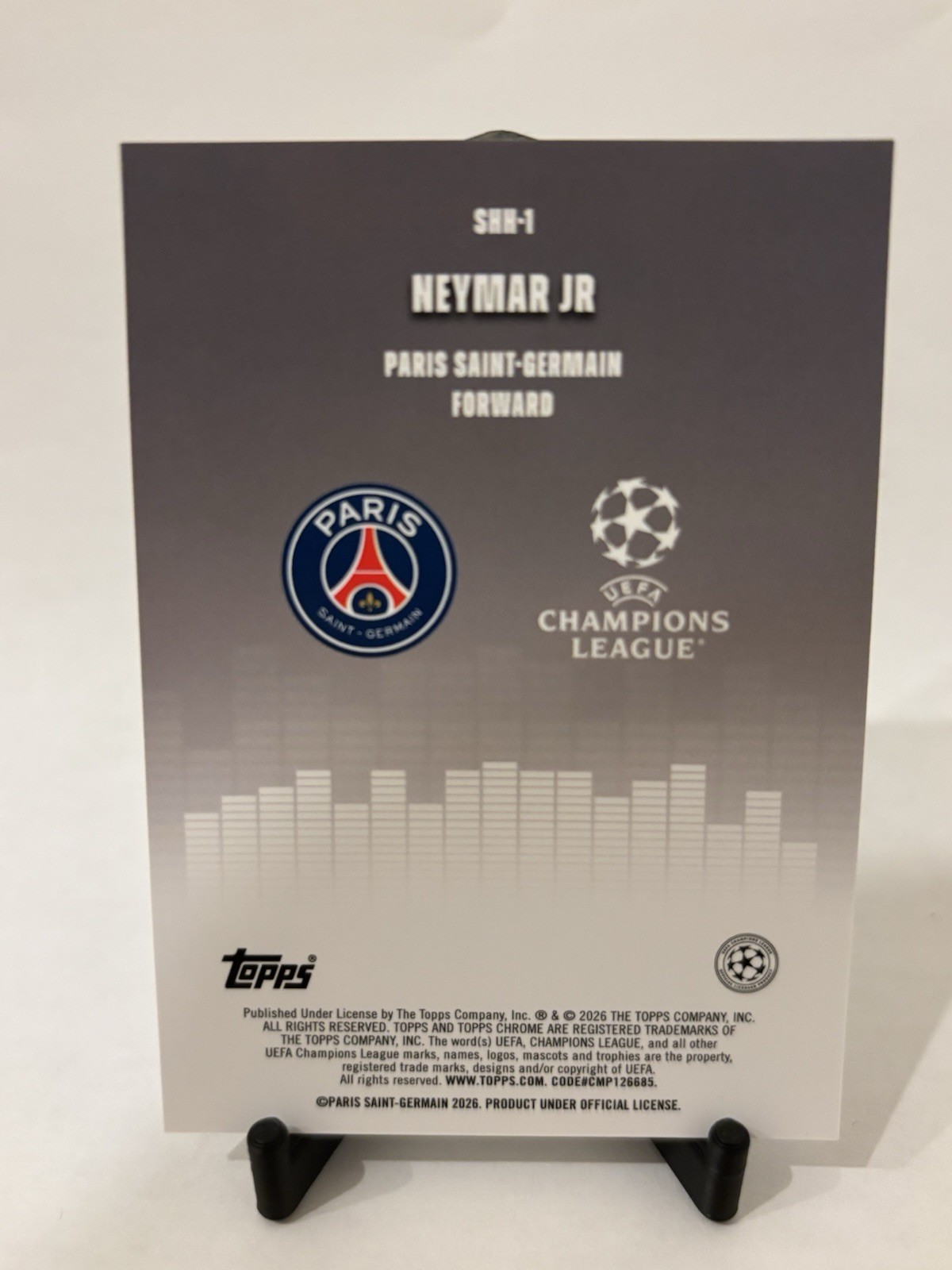 Neymar Jr. 2025-26 Topps Chrome UEFA Club Silenced Refractor Saint-Germain view 3