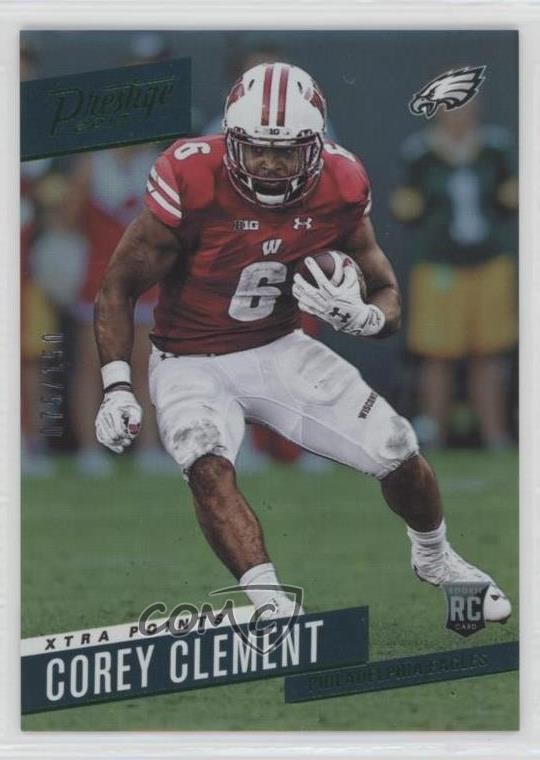 2017 Panini Prestige Xtra Points Green 75/150 Corey Clement #287 Rookie RC 1k9