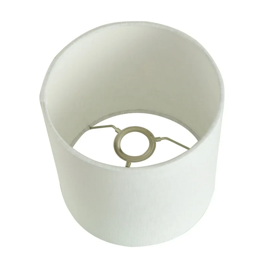 Lámpara de mesa Mainstays jaula de metal negro con detalles de madera y pantalla de tambor, 17" Foto 3 de 4