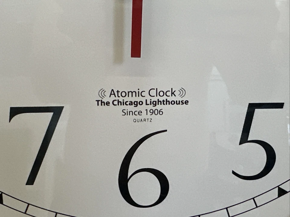 Chicago Lighthouse 16.5" Atomic Black - White Face Radio Controlled Wall Clock - Image 3 of 4