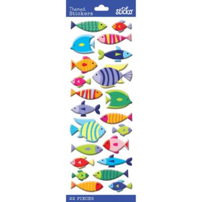 Crafts Stickers Sticko Puffy Fish Colorful Different Shapes Sizes Bright