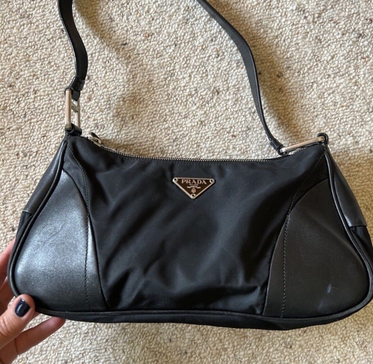 Prada Vintage Shoulder Bag Black Baguette | eBay Prada Vintage Shoulder Bag Black Baguette | eBay