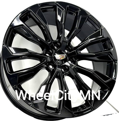 24" Gloss Black OE Replica 14025 wheels fits 2023 Cadillac Escalade Sport 6x5.5 - Picture 7 of 8