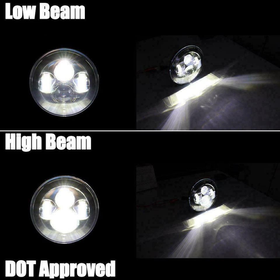 Combo de faros LED + luces traseras DOT de 7 pulgadas para Jeep Wrangler TJ 1997-2006 Foto 4 de 4