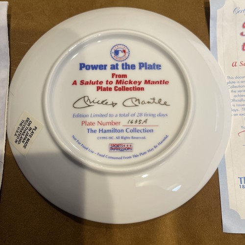 Hamilton 1995 - A Salute to Mickey Mantle Plate Collection - Power at the Plate - Picture 5 of 5