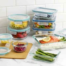 Snapware Pure Pyrex 18-Piece Glass Food Storage Set, 2.6, Clear