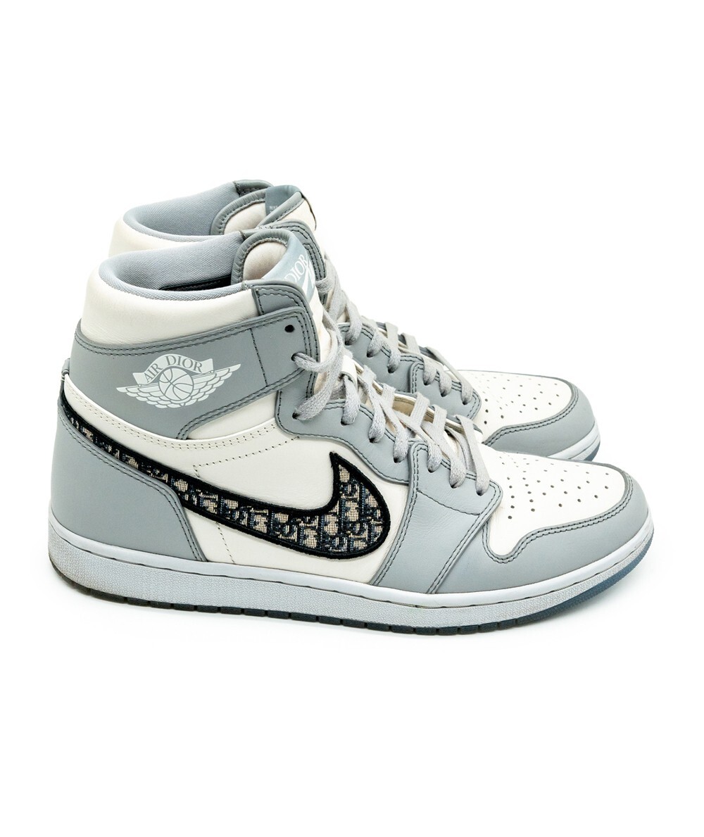 Dior Air Jordan 1 グレー/ホワイト Dior x Air Jordan 1 Retro grey/white leather high top