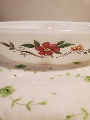 SALE! WAS 30 VTG MCM HARDER TO FIND PATTERN.  DIVIDED BAKING DISH. GLASSBAKE. 