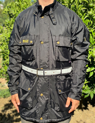 Belstaff Weatherproof Rider Motorcycle Light Jacket Biker Belted Coat Size XL