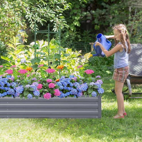Steel Planter Raised Garden Bed Elevated Planter Box Balcony Deck to Planting - Picture 6 of 13