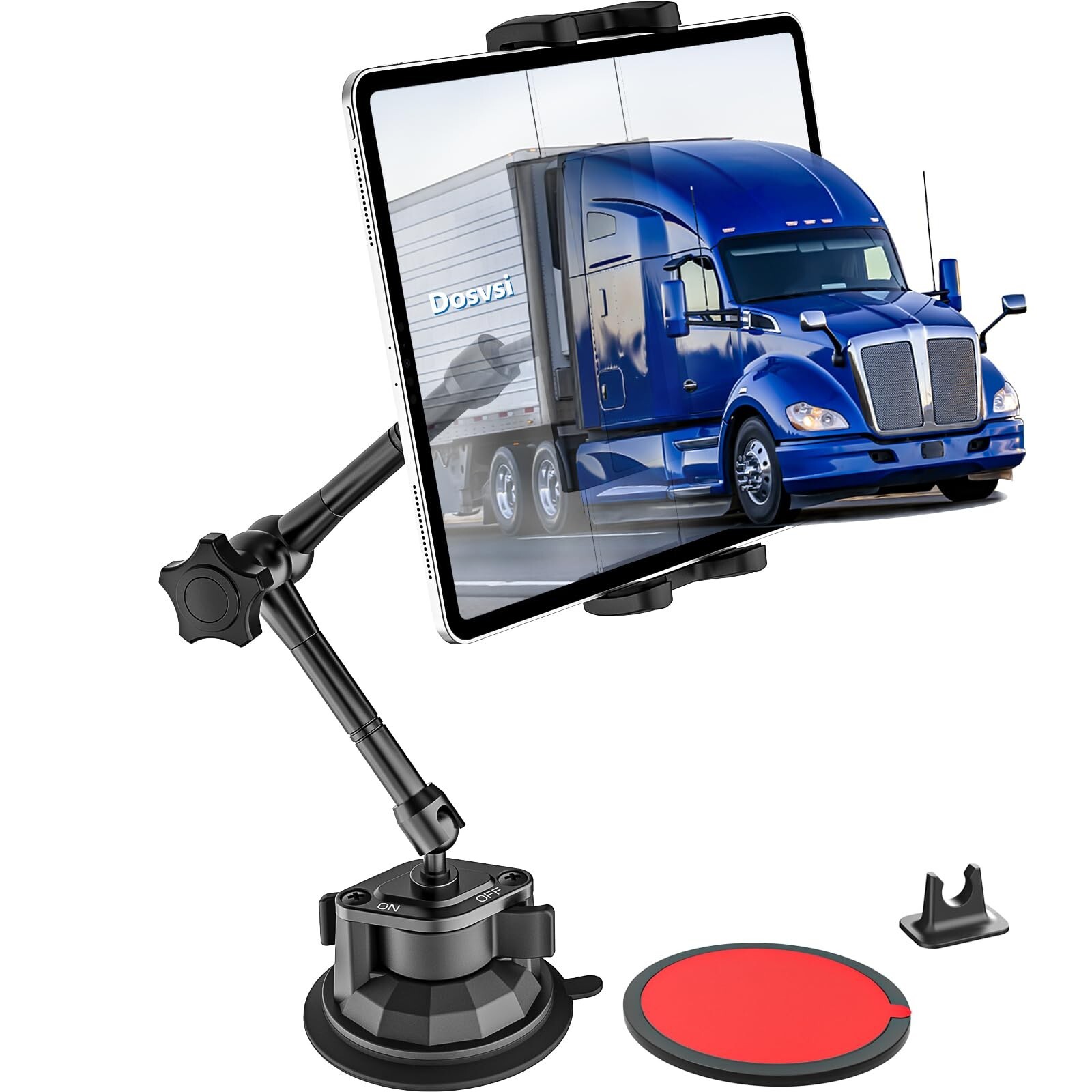 Heavy Duty Truck Dashboard Tablet Mount with Ultra Strong Suction Cup-image