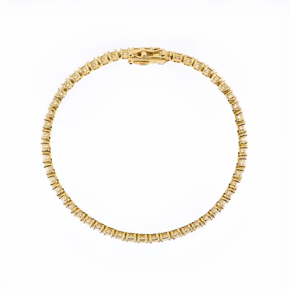 Diamond Bracelet Lab Created Round Cut 4.50 Ct 18K Yellow Gold Thanksgiving Sale - Image 2 of 4