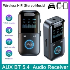 2025 Aux to Bluetooth 5.3 Adapter 3.5mm Bluetooth Receiver Microphone for Car US