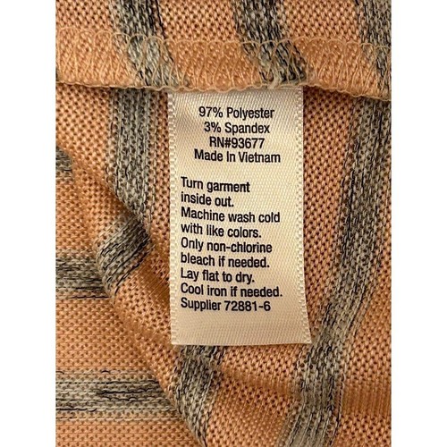 Ana XS Striped Long Sleeve Top With Tie Cuffs Polyester & Spandex NEW - Picture 3 of 5