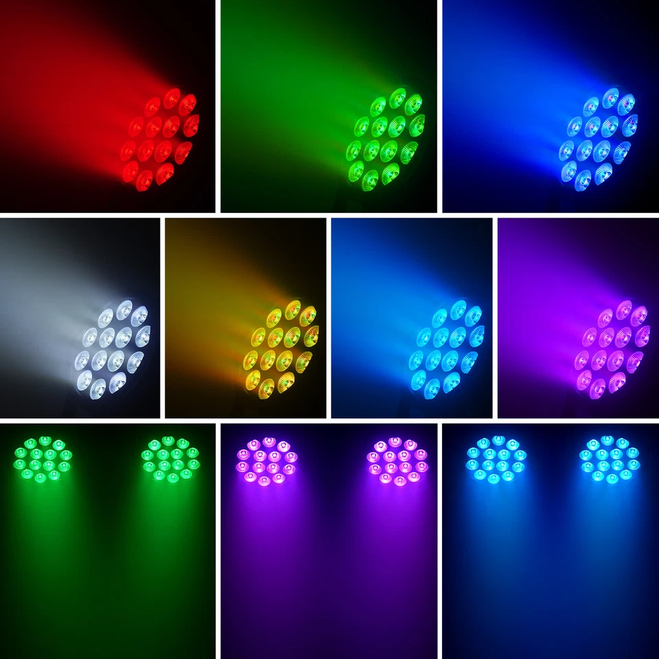 140W 14LED Par Can Lights DMX RGBW Beam Wash Light DJ Disco Party Stage Lighting - Image 2 of 4