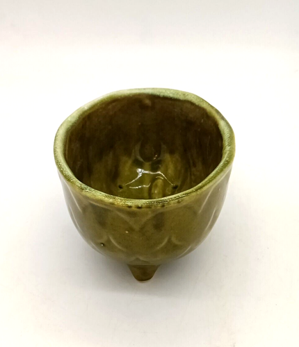 Vintage Cookson Pottery 2706 Green MCM Oval 6.5" Footed Planter - Picture 2 of 6