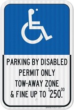 Florida Handicap Parking Sign, by Permit Only, 12x18 Reflective