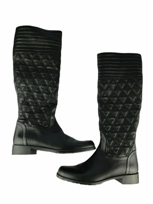 quilted leather riding boots