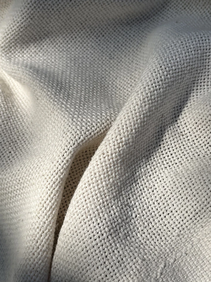 Heavy Weight Organic Cotton Open Weave Fabric By 2 Yards,Undyed, Wide Width - Image 2 of 4