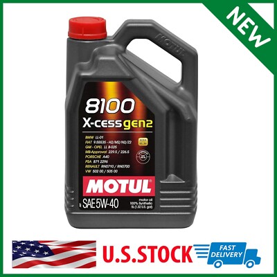 Motul 109776 8100 X-Cess Gen2 5W-40 Motor Oil 5-Liter Bottle