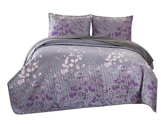 3-Piece Fine Printed Oversize (118 inchx95 inch ) Quilt Set,Bedspread Coverlet