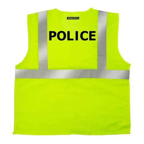 Safety Vest POLICE Printed Pockets Class 2 Reflective High Vis JORESTECH - product listing photo