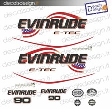 Adesivi motore marino fuoribordo Evinrude 90 cv e-tec saltwater america barca